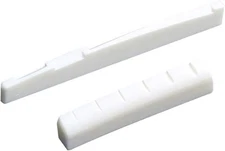 6 String Acoustic Guitar Bone Bridge Saddle and Nut Real 43 x 9 x 6 mm, White 