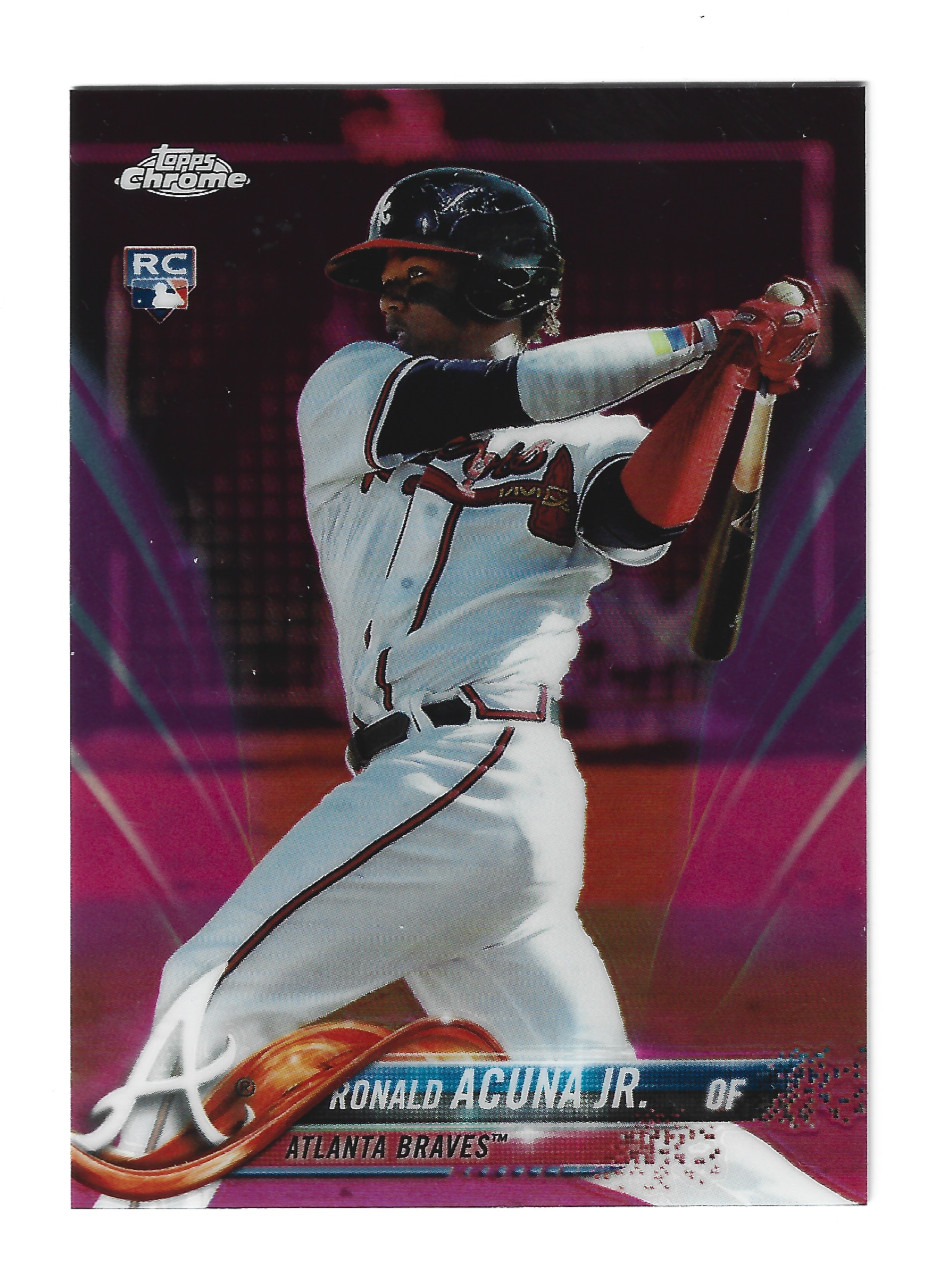 2018 Topps Chrome Ronald Acuna Jr #193 RC Pink Refractor Parallel