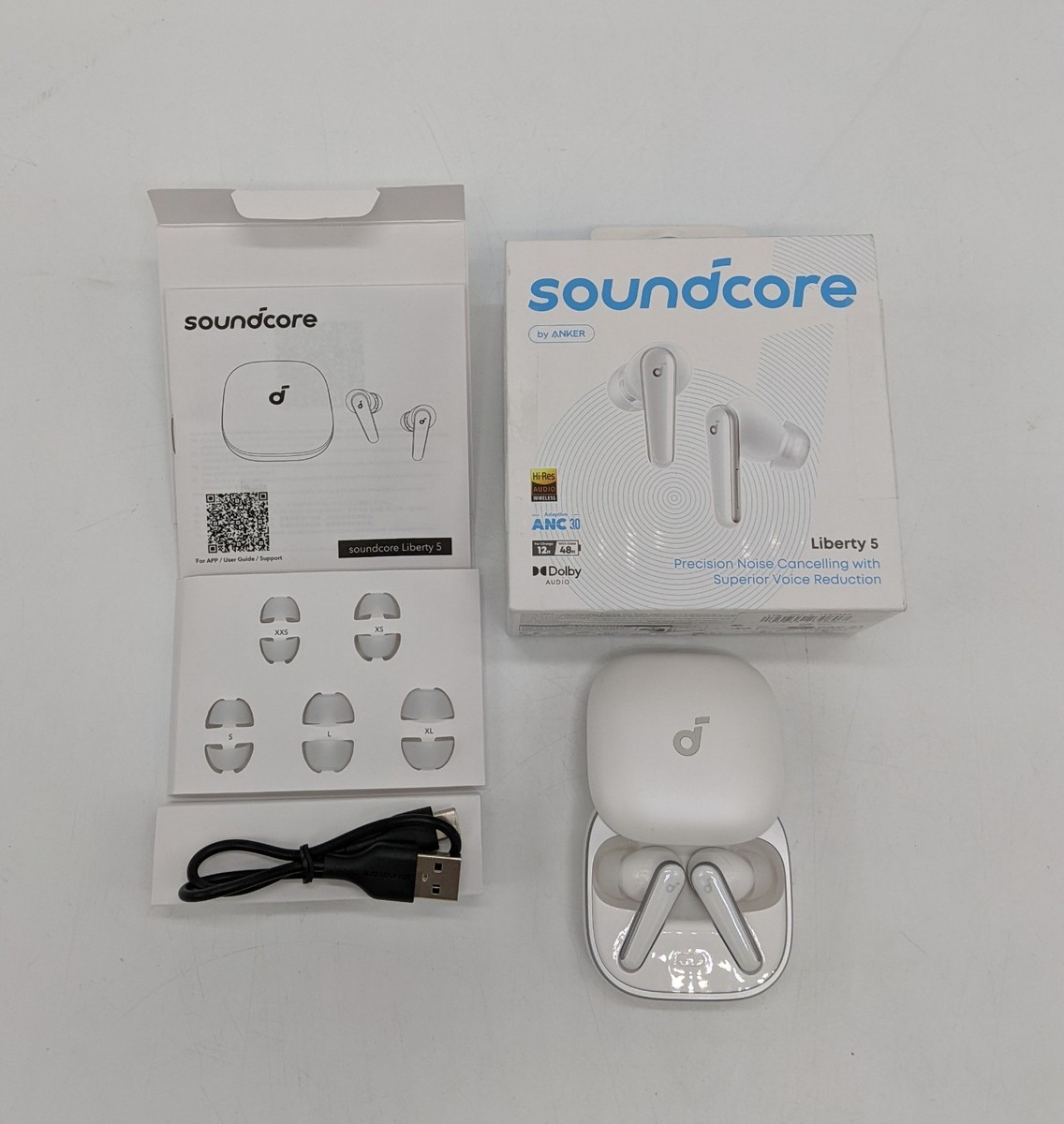 Anker Soundcore Liberty 5 Bluetooth wireless earphones Pearl white