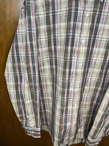 Tommy Bahama Shirt Mens XXL Tropical Plaid Long Sleeve Hawaiian Button Up Cotton - Picture 5 of 18