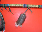 NATIVE AMERICAN BEADED PIPE LEATHER DROPS BELLS CONES ANTIQUE SW INDIAN ANTIQUE — photo 5