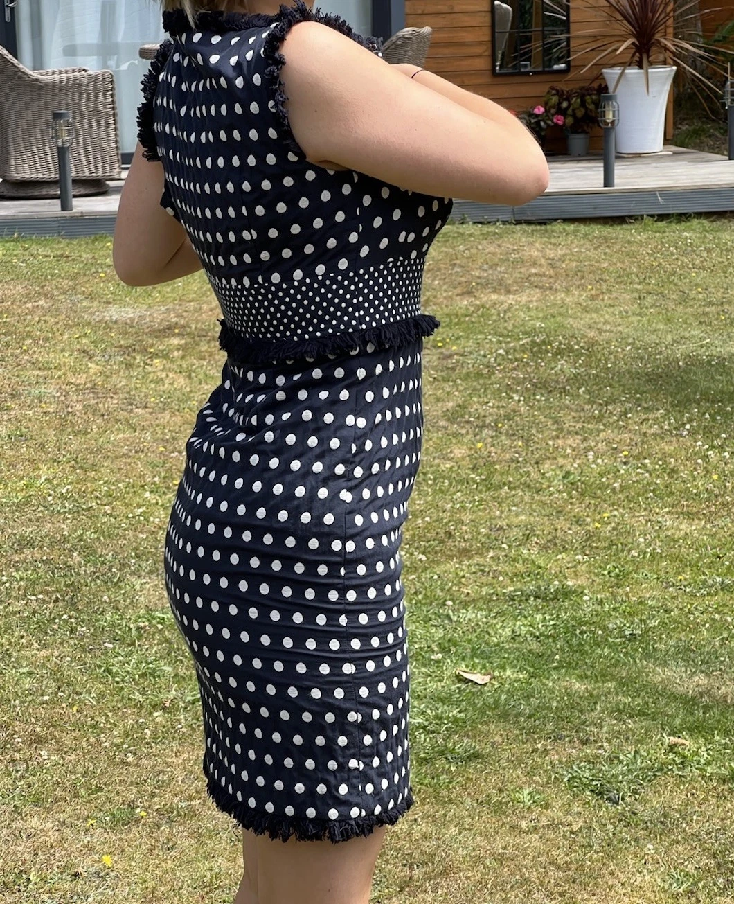 Abito Tory Burch blu navy a pois