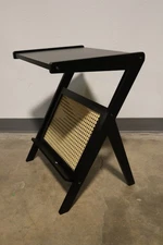 Rattan End Table with Magazine Rack