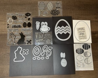Lot of Easter Spring Bunny Egg Carrot Stamp Die Sets for Crafting Card Making