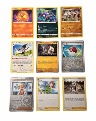Pokémon Card Lot of 9 - Lycanroc Rare, Professor s Research, Poké Ball - NM TCG
