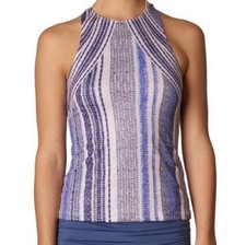 PrAna Boost Printed Tank Top Blue Knitta Women s Sz Large