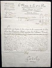 1792 - Louis XVI Signed French Naval Officer Commission for Jean Francois Allain