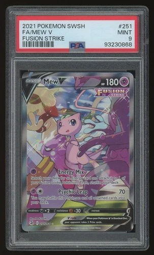 2021 Pokemon Fusion Strike Mew V 251 Alternate Art Full Art PSA 9 MINT