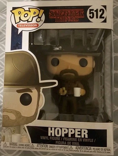 Funko Pop Vinyl Figure - Stranger Things HOPPER WITH DONUT/DOUGHNUT - CHASE New