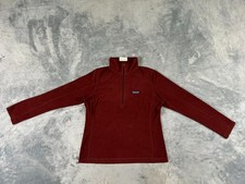 PATAGONIA MICRO D WOMENS JACKET SMALL RED 1/4 ZIP FLEECE MOCK NECK