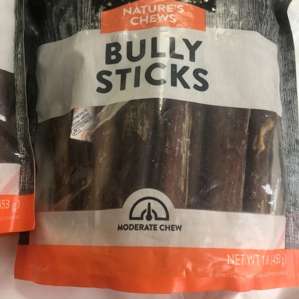 Masticables para perros Dentley’s Bully Sticks. 1 lb. ¡3 bolsas! Pizzle de carne ¡NUEVO! ¡Envío gratis! Foto 2 de 3