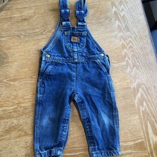 Vintage Lee Overalls Denim Baby Infant Size 18M Union Made In USA Snap
