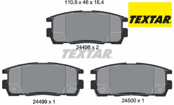 Textar 2449801 Bremsbelagsatz FüR Scheibenbremse Bremsbelagsatz-image