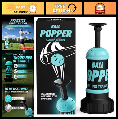 Reinforced Tee Ball Popper - Durable No Battery Baseball Trainer for Timing & Ac