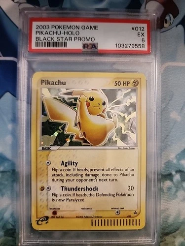 2003 Pokemon Pikachu Holo Black Star Promo #012 PSA 5 EX