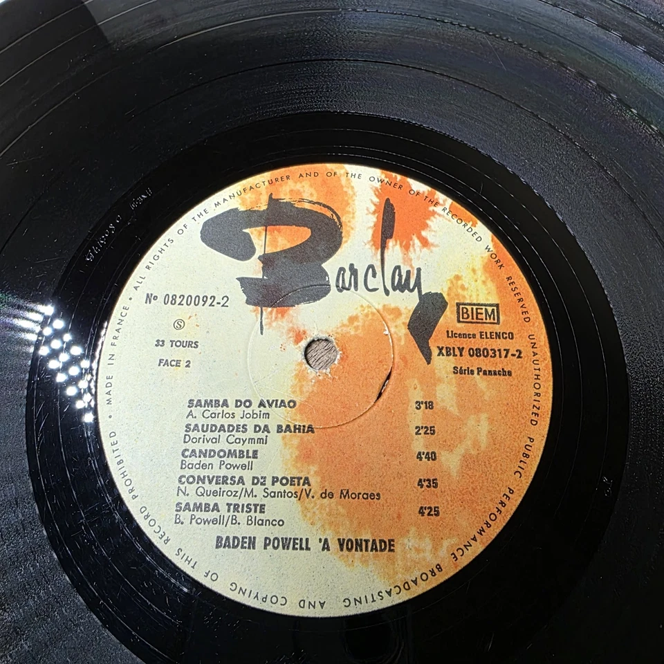 Baden Powell - 'A Vontade - Vinyl LP 1967 French Import  VG+/VG+ - Image 4 of 4