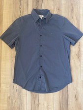 Calvin Klein Shirt Mens S Grey Short Sleeve Classic Collar