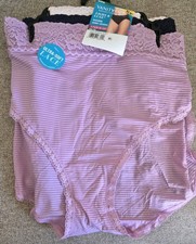 Vanity Fair Radiant Light Luxe Lace Top Hi cut Panties-Pack Of 3-Size 12/5XL