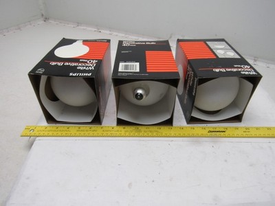 Philips G40 Light Bulb Med Base 120V 40W White Lot of 3