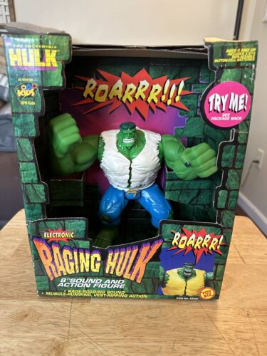 Vintage Toy Biz Incredible Raging Hulk 8" 1997 Marvel Stalówka w pudełku - Zdjęcie 1 z 16