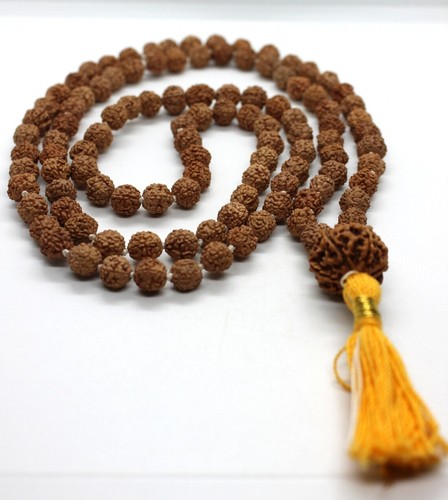 Rudraksha 7 Mukhi Guru Bead Mala, Rudraksh Japa Mala Rosary 108 +1 Bead Yoga - Picture 3 of 3