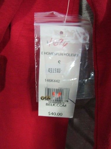 New Kim Rogers Top Size S Red Pull Over Round Beaded Neck Long Sleeve Casual - Picture 4 of 5