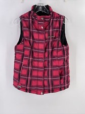 ZeroXposur Girls L 14 Vest Reversible Pink Black Plaid Front Zipper Snaps Zip