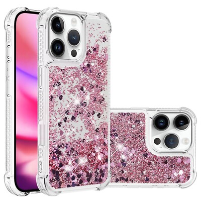 For iPhone 16 Pro Max 14 Plus 11 XR Luxury Liquid Glitter Dustproof Phone Case
