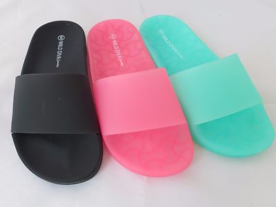 womens neon slides