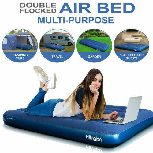 Hillington Trespass Double Flocked Air Bed with Electric Pump for sale online eBay