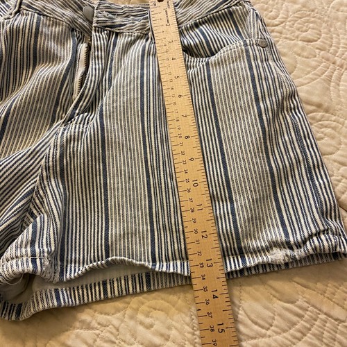 COTTON ON Shorts Womans 8 High Rise Flashback Denim Short Stripped Frayed Hem - Picture 20 of 20