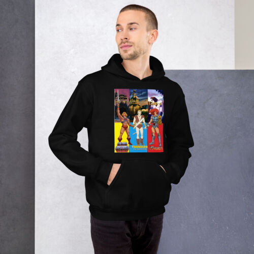 Grapihc sweater with 80s cartoon characters logo for winter wear or spring use - Afbeelding 1 van 8