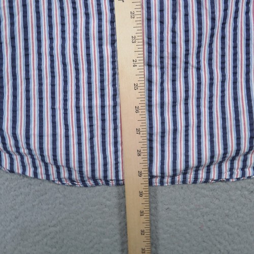 Dsquared2 Shirt Mens 50 Large Red White Blue Seersucker Textured Button Luxury - Picture 11 of 17