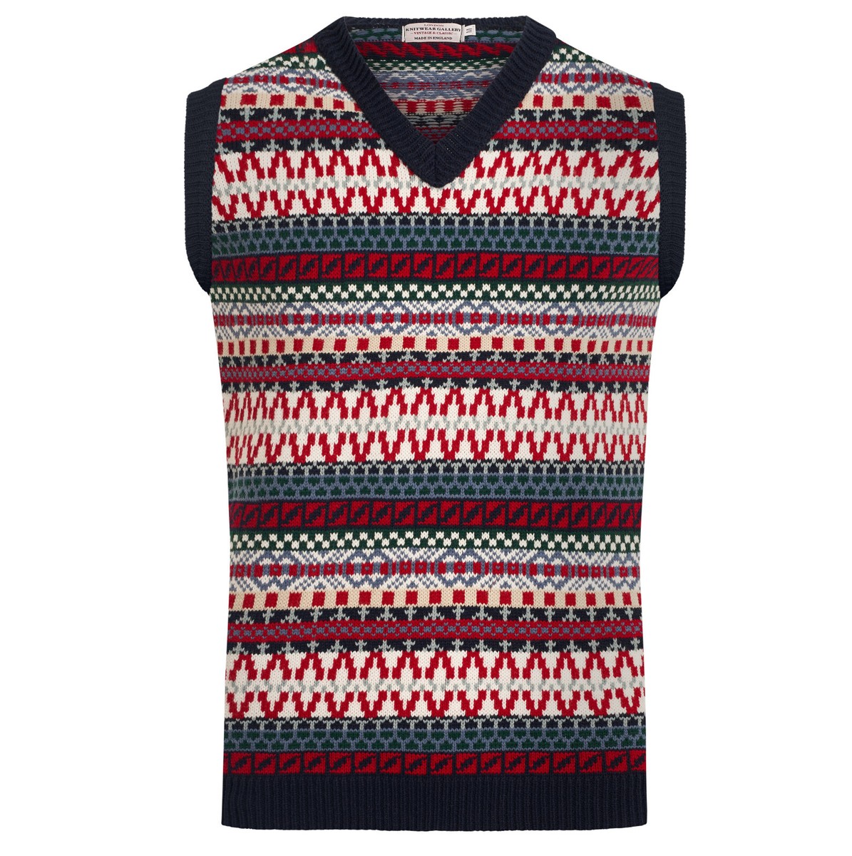 Mens Vintage style 1930's 40's WW2 Wartime Fair isle knit Tank Top