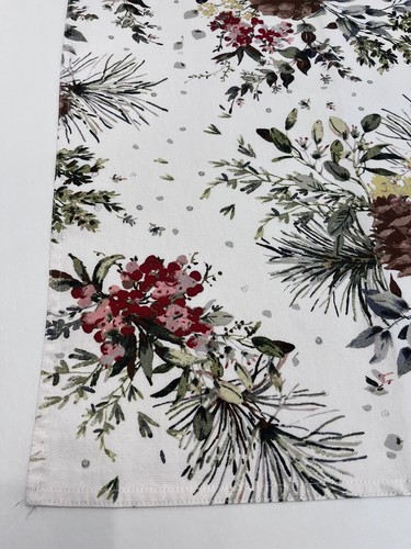 Lauren Ralph Lauren Fabric Dinner Napkins Set Of 2 White Floral Pinecones Unique - Picture 13 of 21