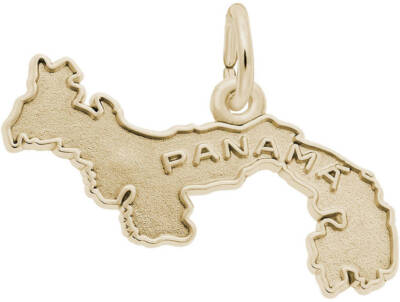 Vergoldete Sterling Silber Panama Karte mit Rand Charm von Rembrandt