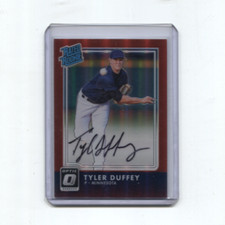 TYLER DUFFY 2016 DONRUSS OPTIC RATED ROOKIE AUTO RED #D 29/50
