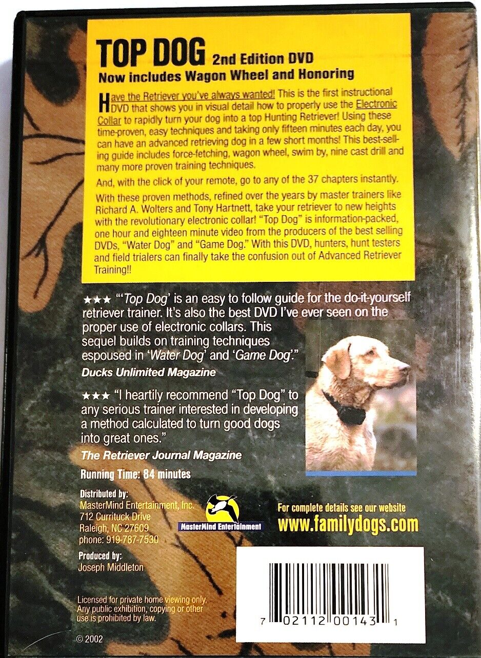 menu Slud Vil ikke Top Dog Essential Electronic Training Edition DVD + Water Dog (disc only) |  eBay