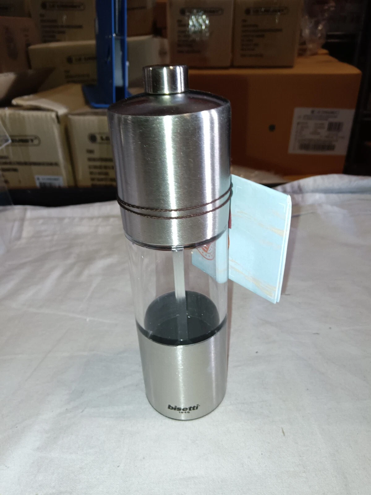 Bisetti Terni Acrylic & Stainless Steel Salt Mill, 6-1/4-Inches