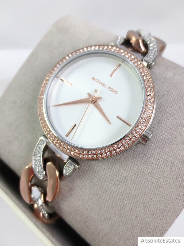 NEW Michael Kors Catelyn Two Tone Silver Rose Gold Stainless  display picture 2