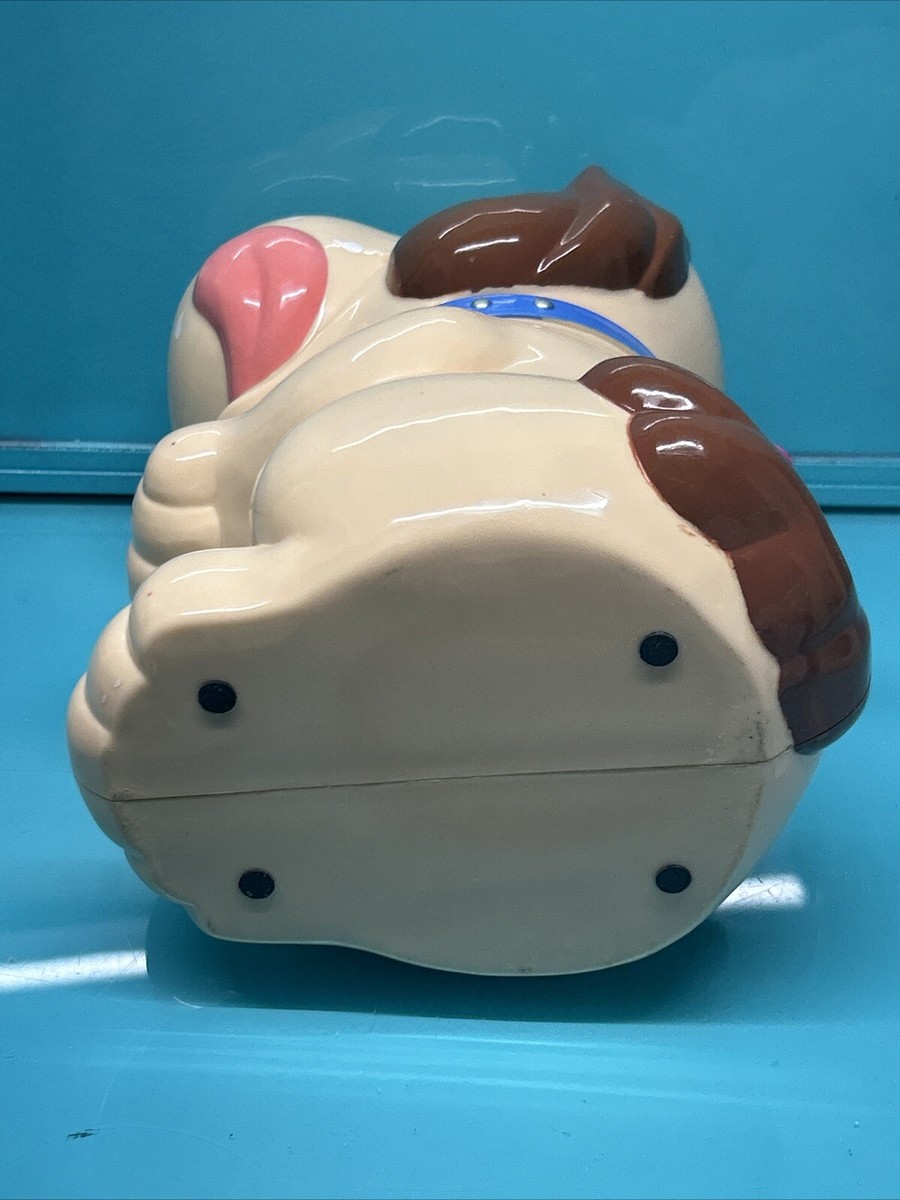 Vintage Cookie Jar Barking Dog Treat Jar 1990s Smiling Dog Barks