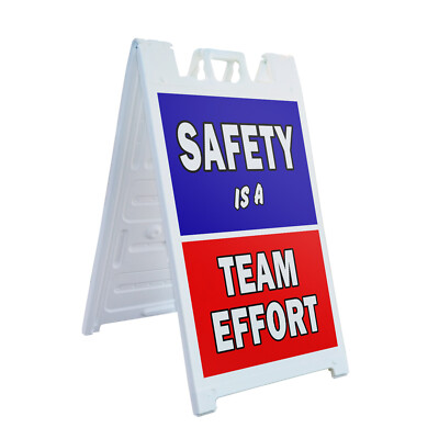 A-frame Sidewalk Safety Is A Team Effort 24'' x 36'' Double Sided A-Frame Sidewalk
