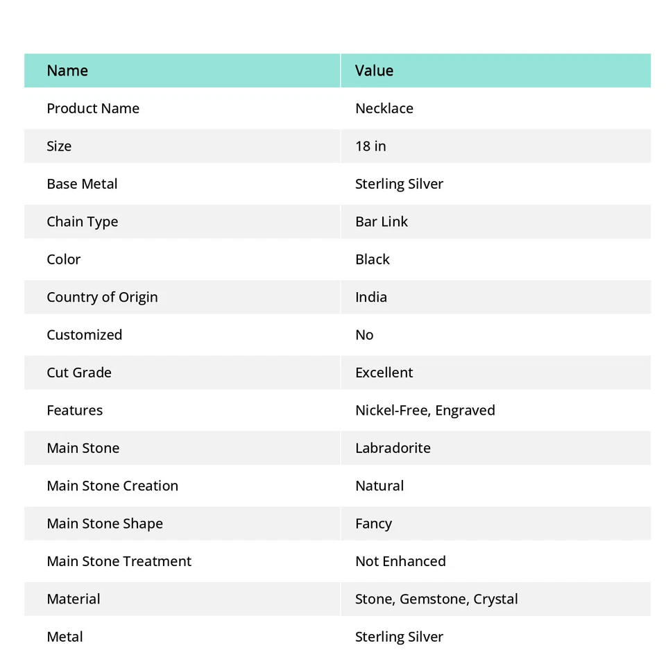 Collar de plata de ley 925 con piedras preciosas de topacio azul de labradorita natural o182 Foto 2 de 4