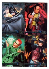 Vintage 1995 BATMAN FOREVER 4 Uncut Trading Cards PROMO Sheet! 95 FLEER ULTRA!