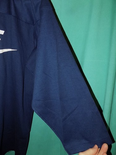 Exc! VINTAGE 80s NIKE V-NECK JERSEY T-SHIRT, BLUE TAG, 3/4 SLEEVE, USA, Sz L - Picture 7 of 11