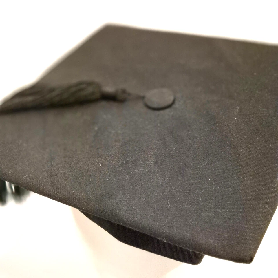 Vintage Morter Board Black Graduation Cap Scholar W Tassle School Hat 57cm — 第 4/4 张图片