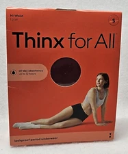 Thinx for All Women's Hi-Waist Leakproof Period Underwear, Rhubarb Red, Size S