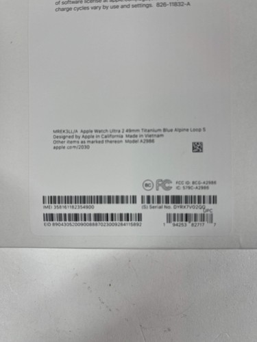 Unlocked Apple Watch Ultra 2 49MM Natural Titanium Blue Sport Loop MREK3LL/A - Photo 11 sur 11