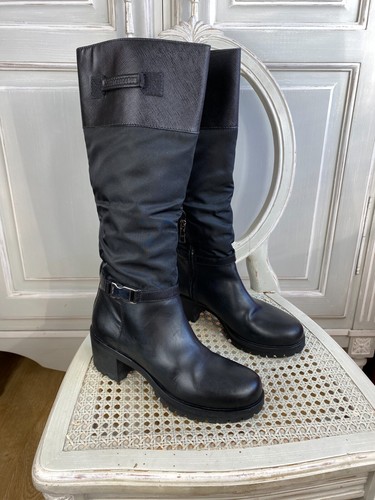 PRADA CASUAL LEATHER NYLON BOOTS EU 37 US 7 | eBay