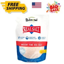 REDMOND Real Sea Salt Natural Unrefined Gluten Free Fine, 26 Ounce Pouch 1 Pack